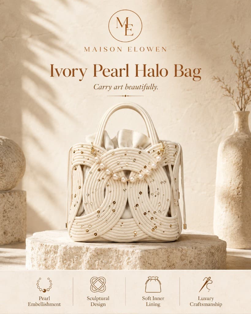 Ivory Pearl Halo Bag